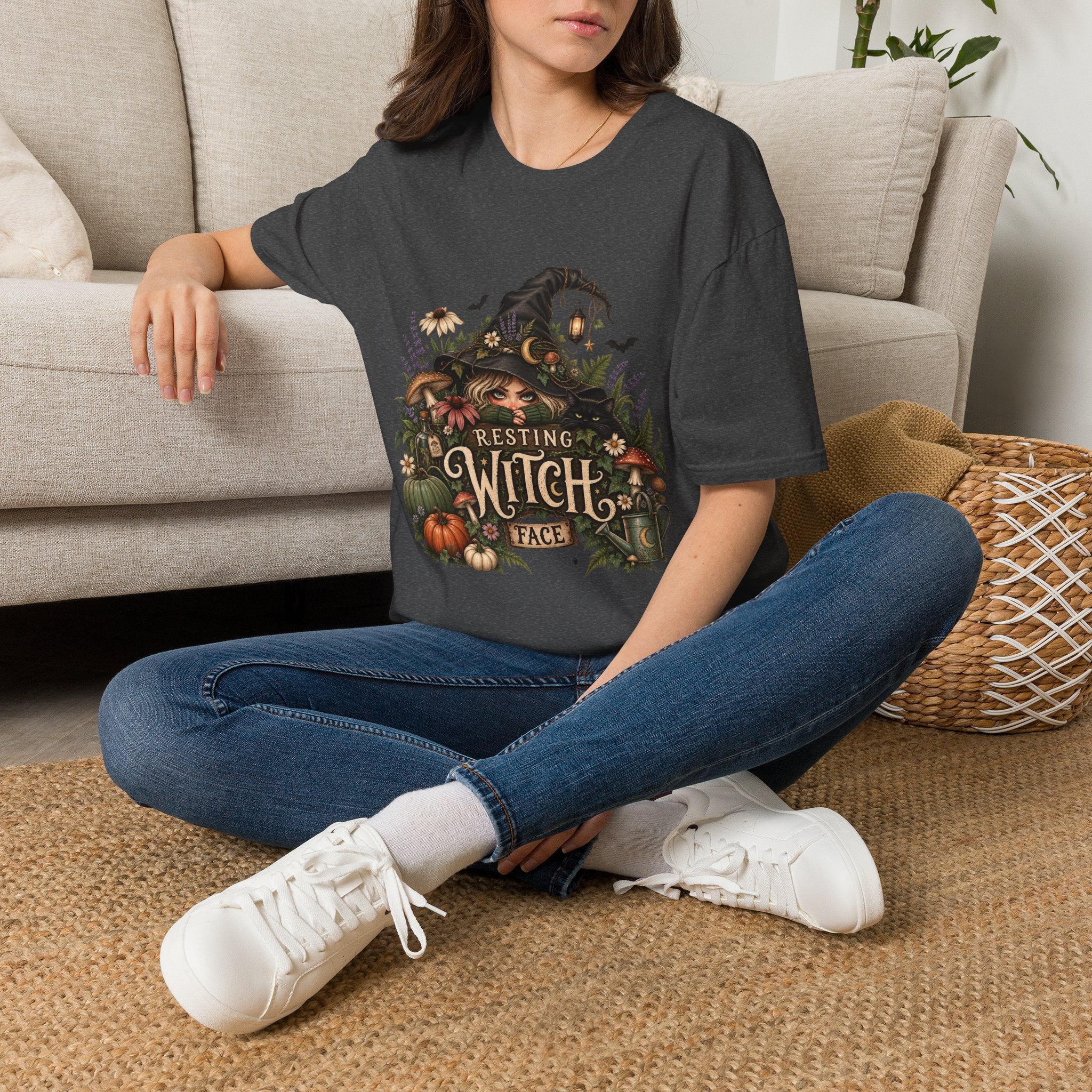 Witchy Halloween T-Shirt — “Resting Witch Face” Graphic Tee