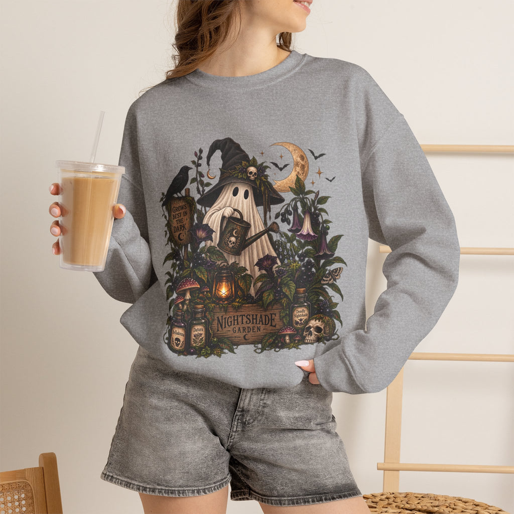 Halloween Haunted Cottage Sweatshirt – ‘Nightmare Hollow’ Spooky Fall Crewneck