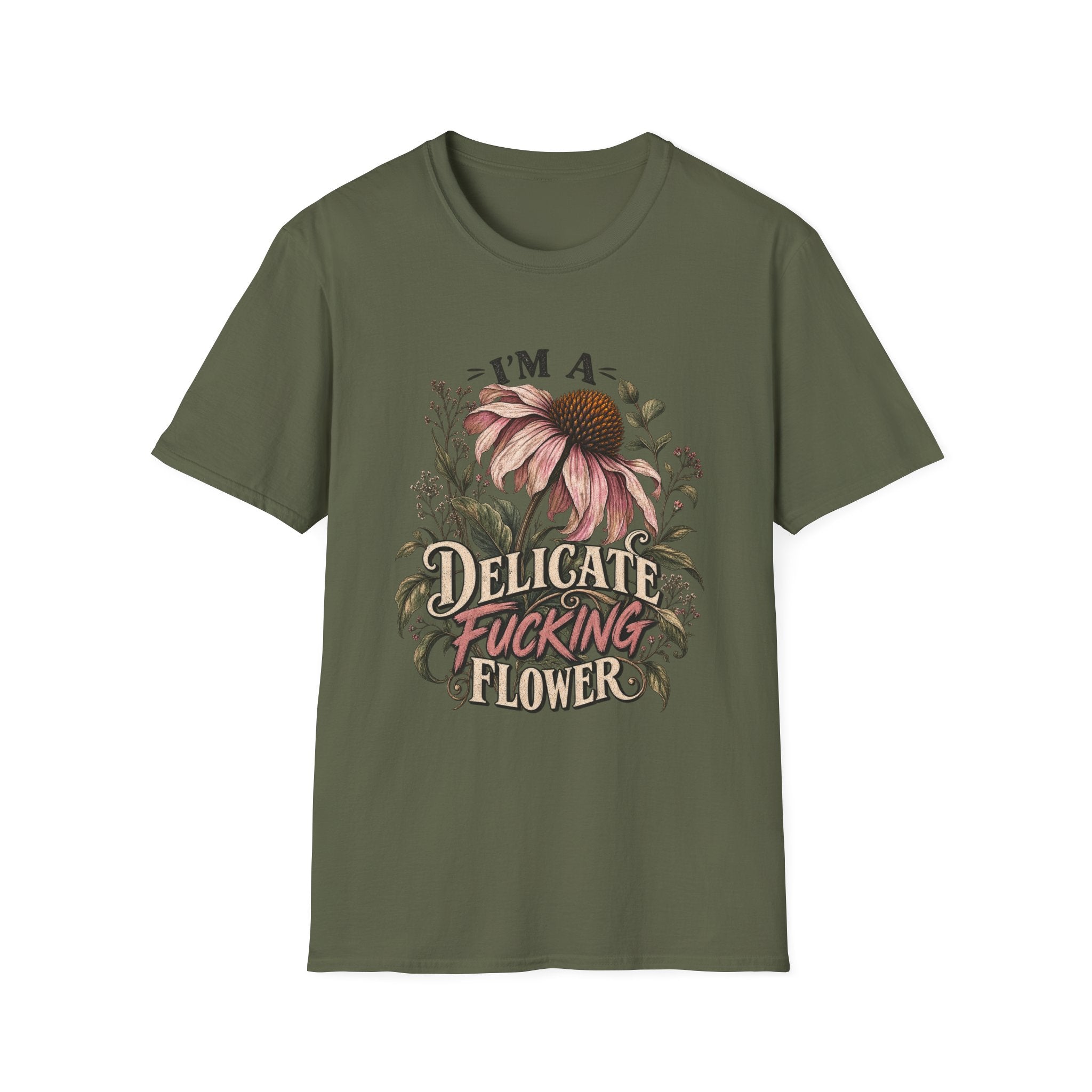 T-Shirt — "I'm a Delicate F*cking Flower" Floral Graphic Tee