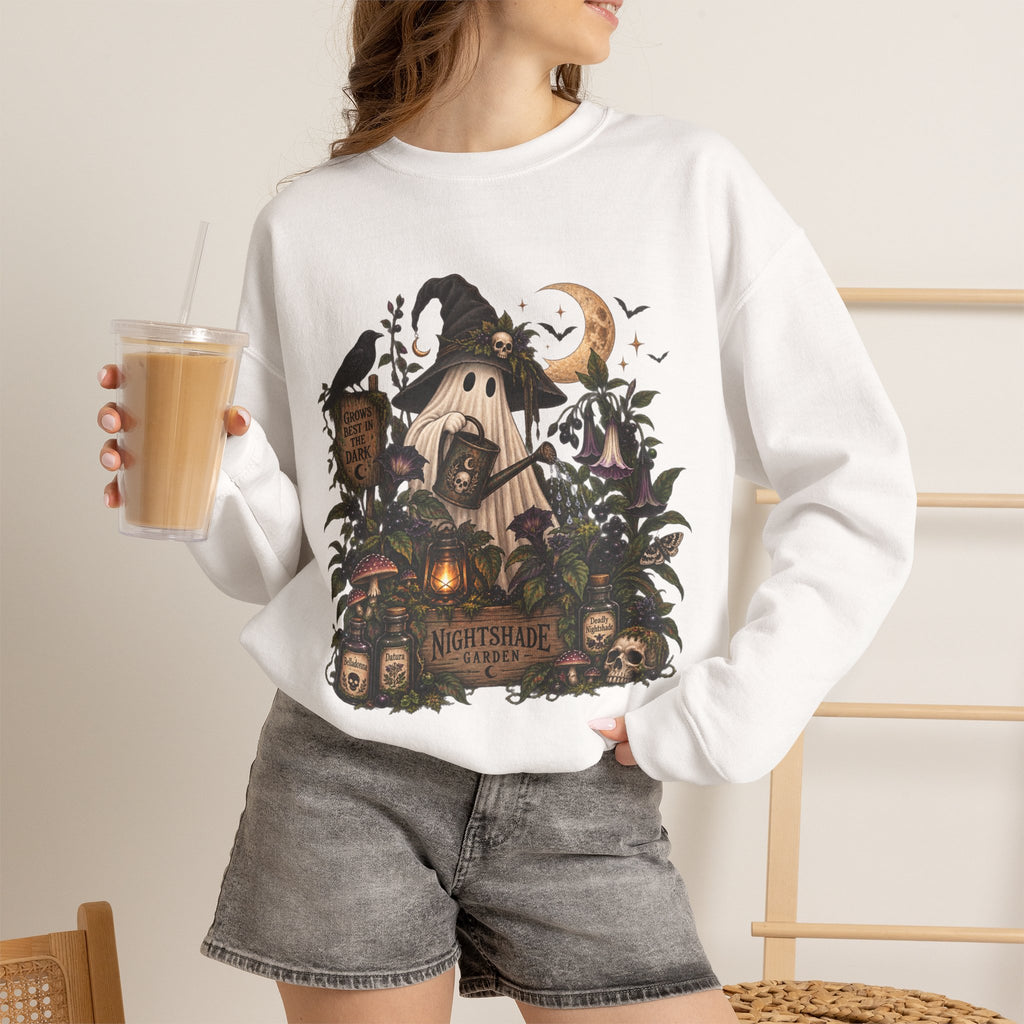 Halloween Haunted Cottage Sweatshirt – ‘Nightmare Hollow’ Spooky Fall Crewneck