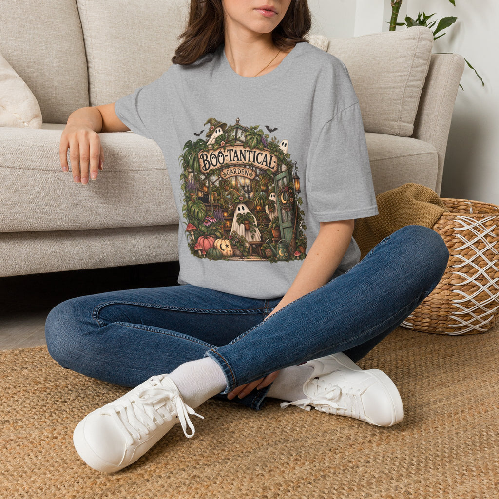 Boo-tanical Garden T-Shirt — Cute Halloween Ghosts & Haunted Greenhouse Tee