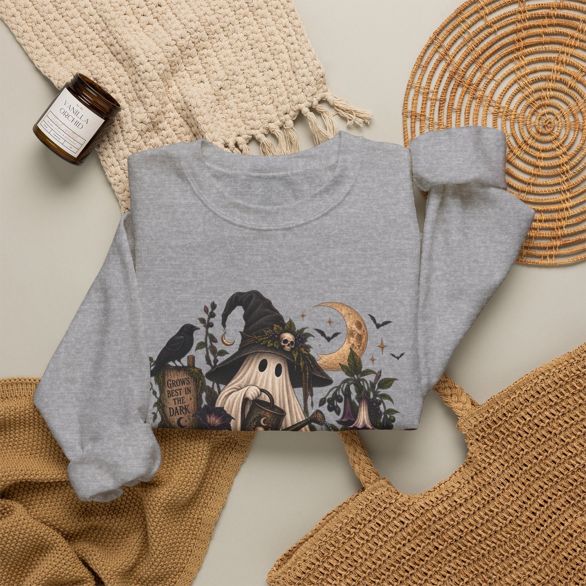 Halloween Haunted Cottage Sweatshirt – ‘Nightmare Hollow’ Spooky Fall Crewneck