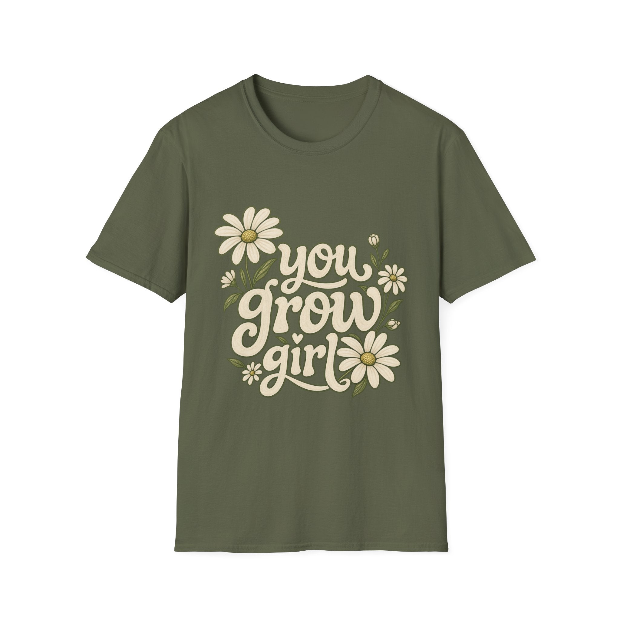 You Grow Girl Daisy T-Shirt — Retro Floral Positive Message Tee