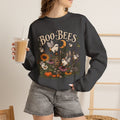 Boo-Bees Halloween Crewneck Sweatshirt — Cute Spooky Bees, Pumpkins & Sunflowers Fall Pullover