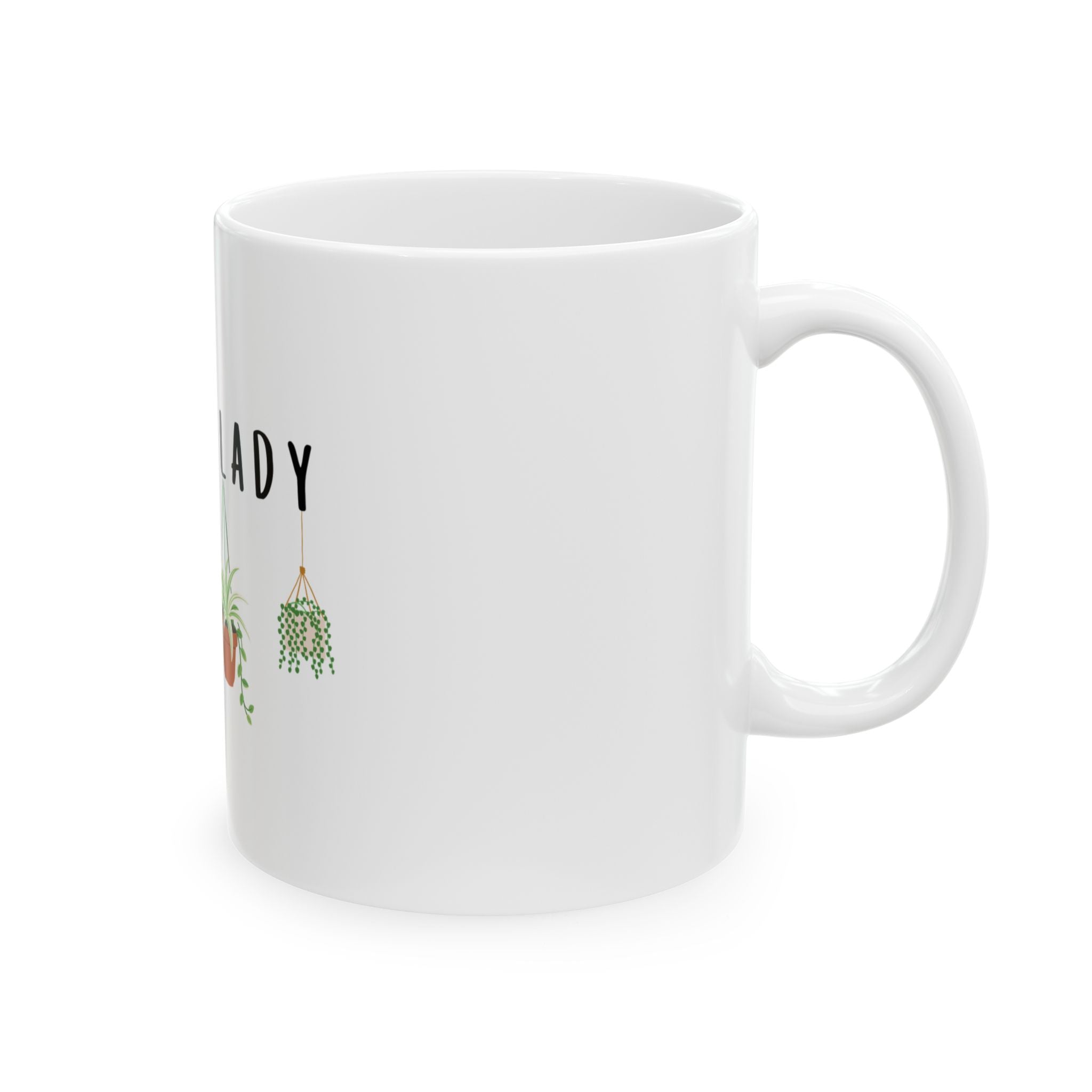 Plant Lady Ceramic Mug — Cute Hanging Plant Coffee Mug (11oz & 15oz)