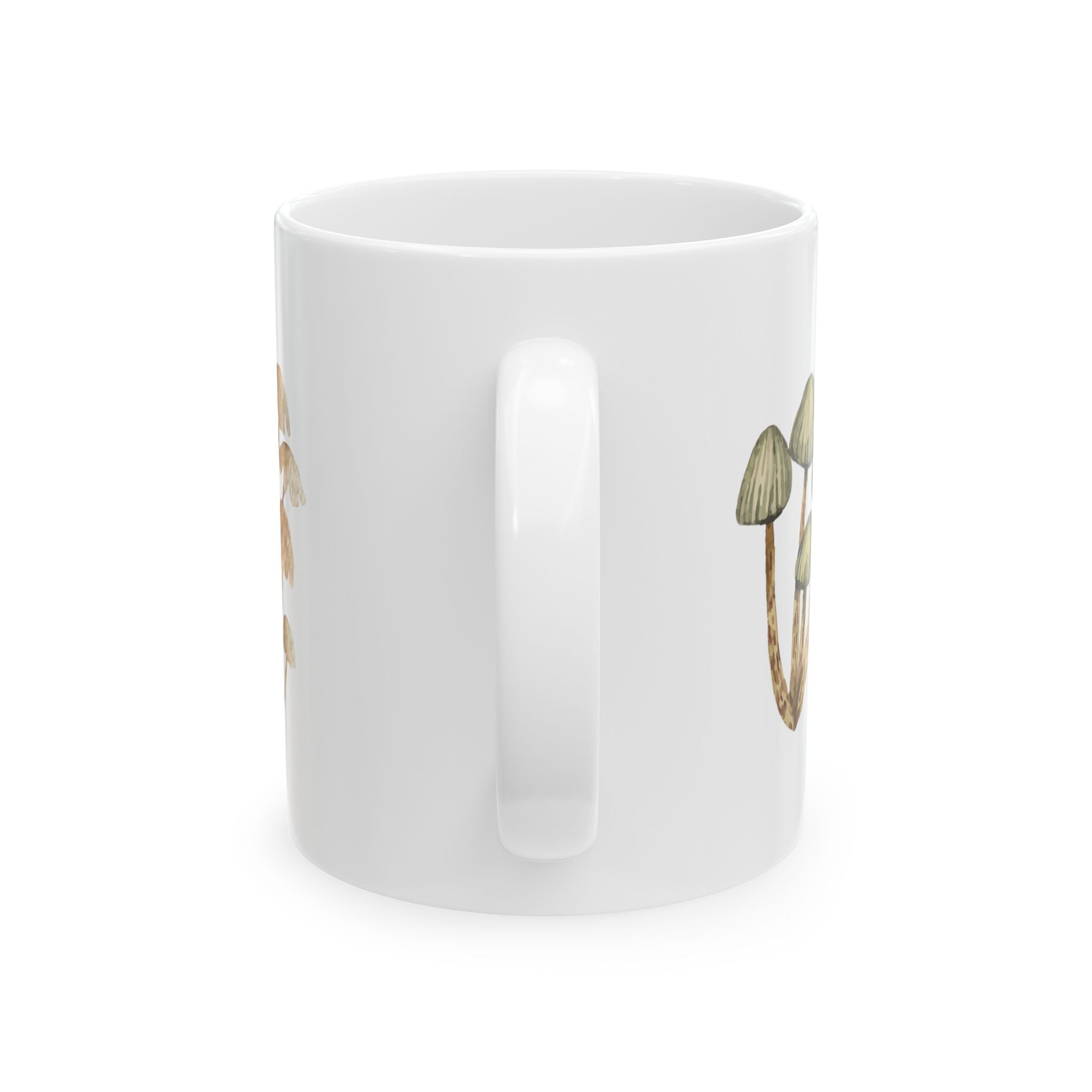 Mushroom Botanical Ceramic Mug — Hand-Painted Fungi Coffee Cup (11oz & 15oz)