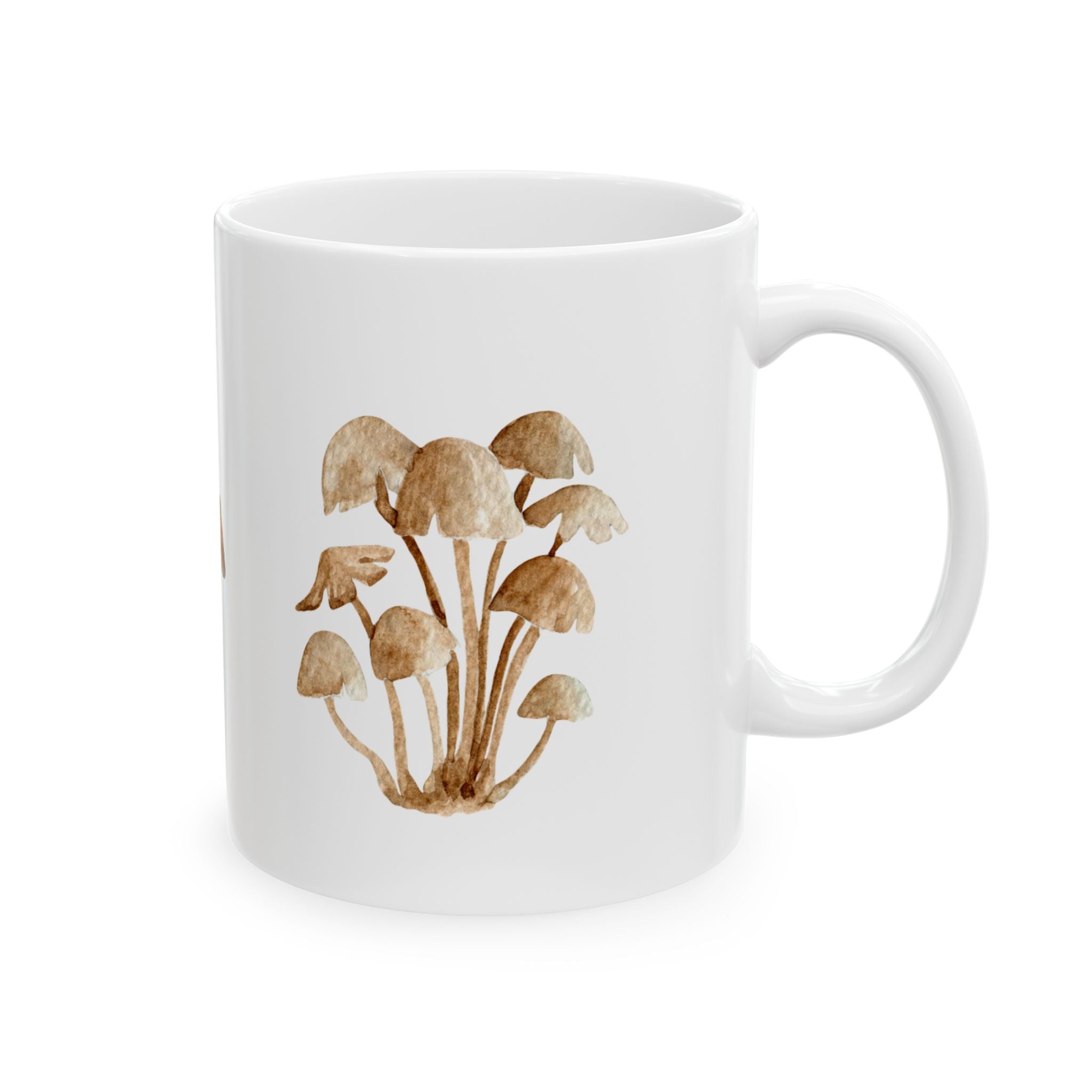 Mushroom Botanical Ceramic Mug — Hand-Painted Fungi Coffee Cup (11oz & 15oz)