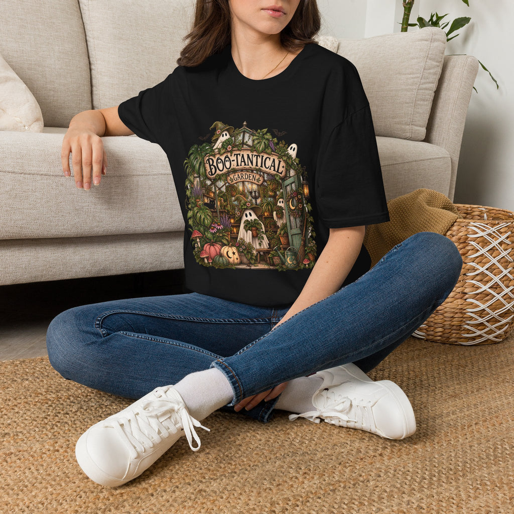 Boo-tanical Garden T-Shirt — Cute Halloween Ghosts & Haunted Greenhouse Tee