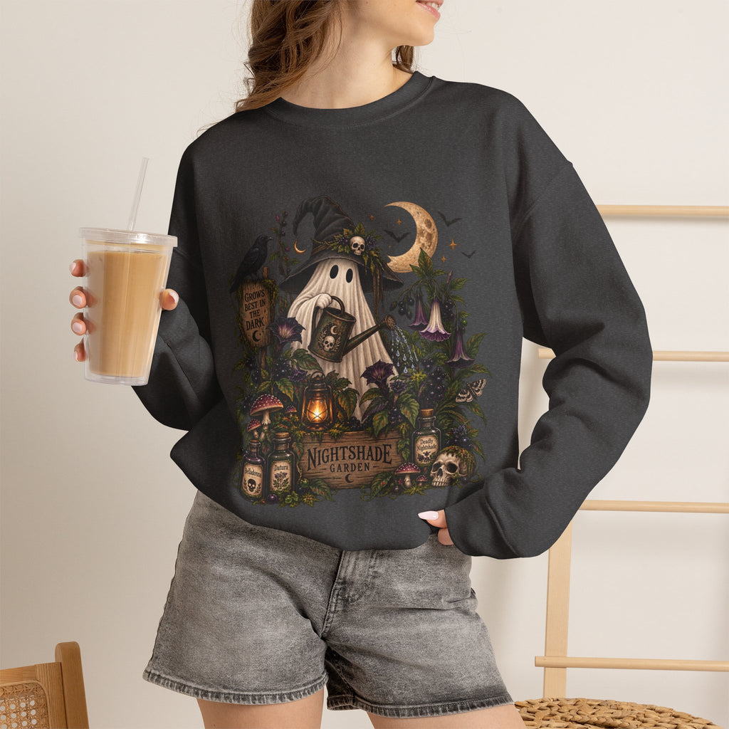 Halloween Haunted Cottage Sweatshirt – ‘Nightmare Hollow’ Spooky Fall Crewneck