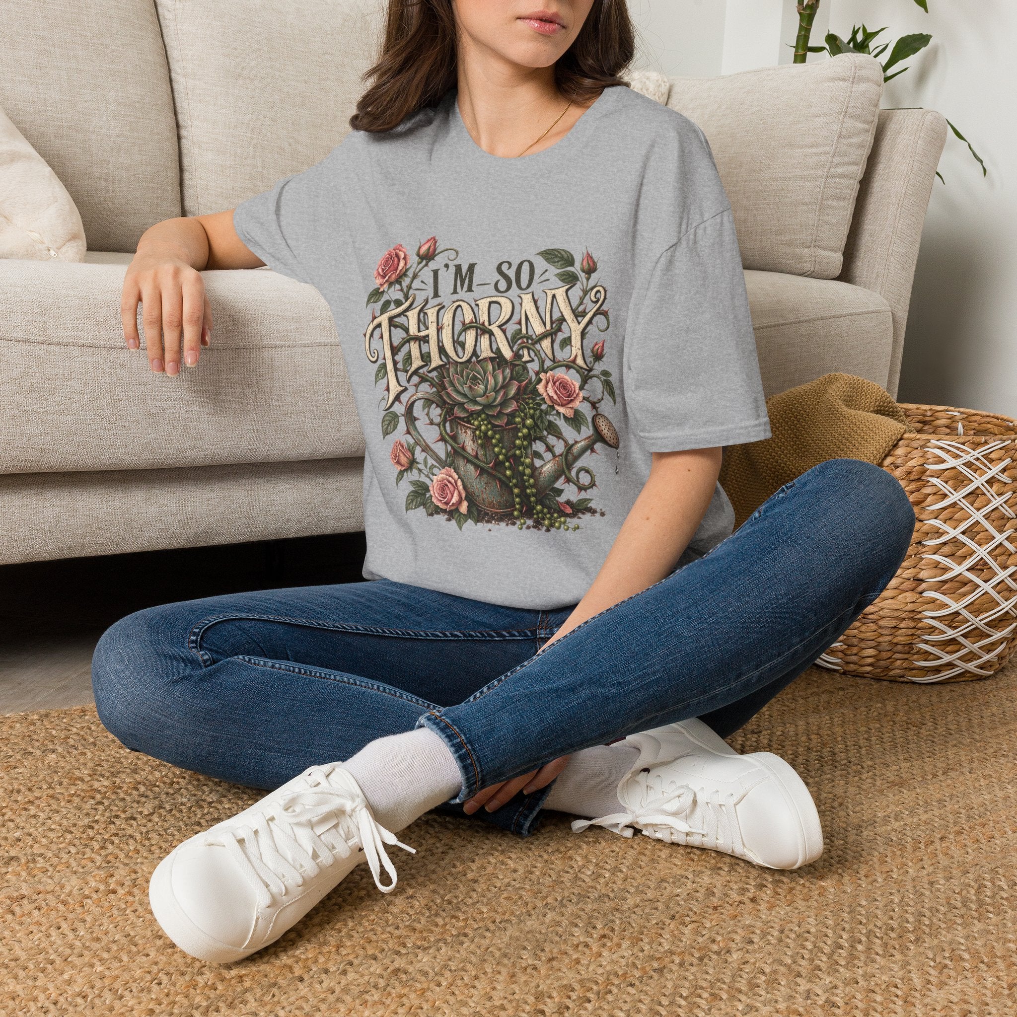T-Shirt — "I'm So Thorny" Floral Cactus Graphic Tee