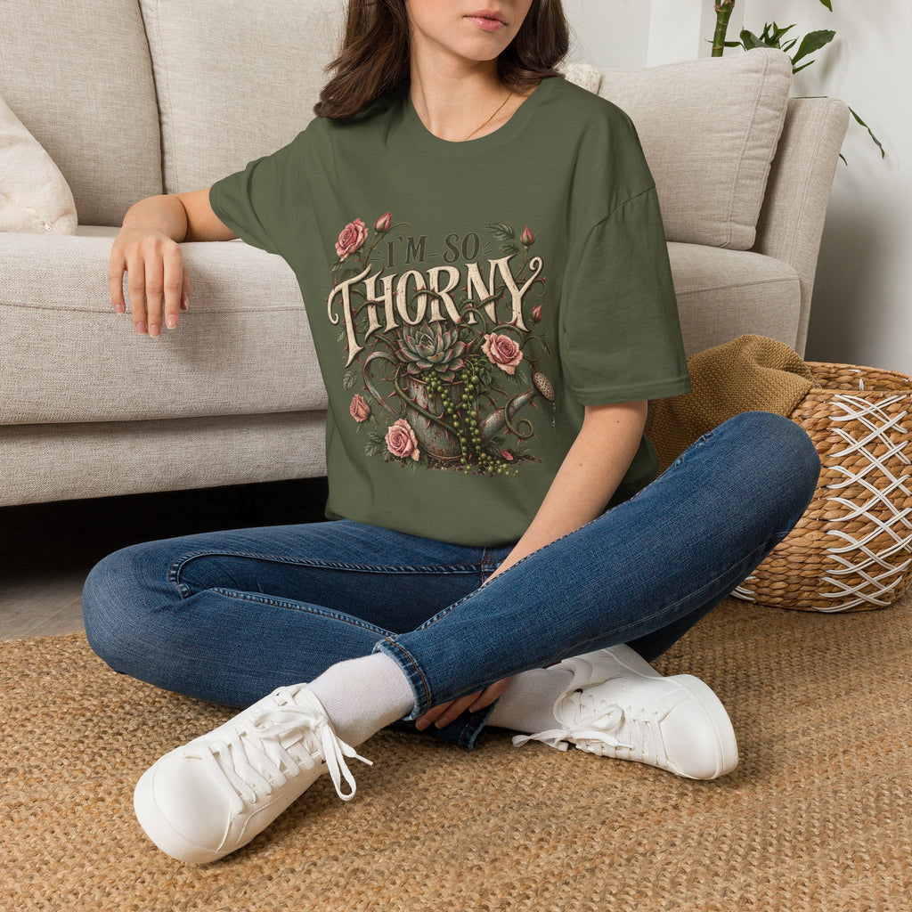 T-Shirt — "I'm So Thorny" Floral Cactus Graphic Tee