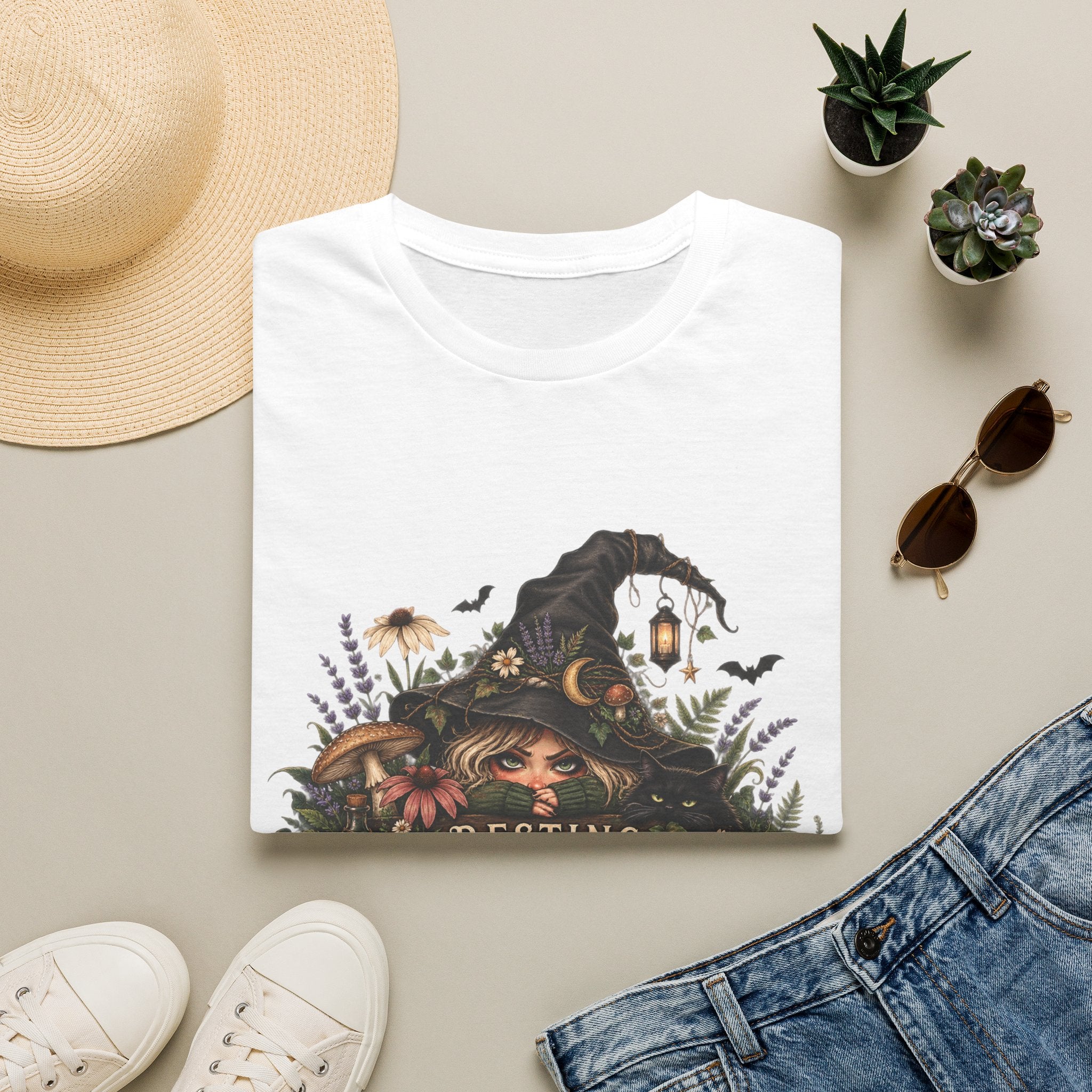 Witchy Halloween T-Shirt — “Resting Witch Face” Graphic Tee