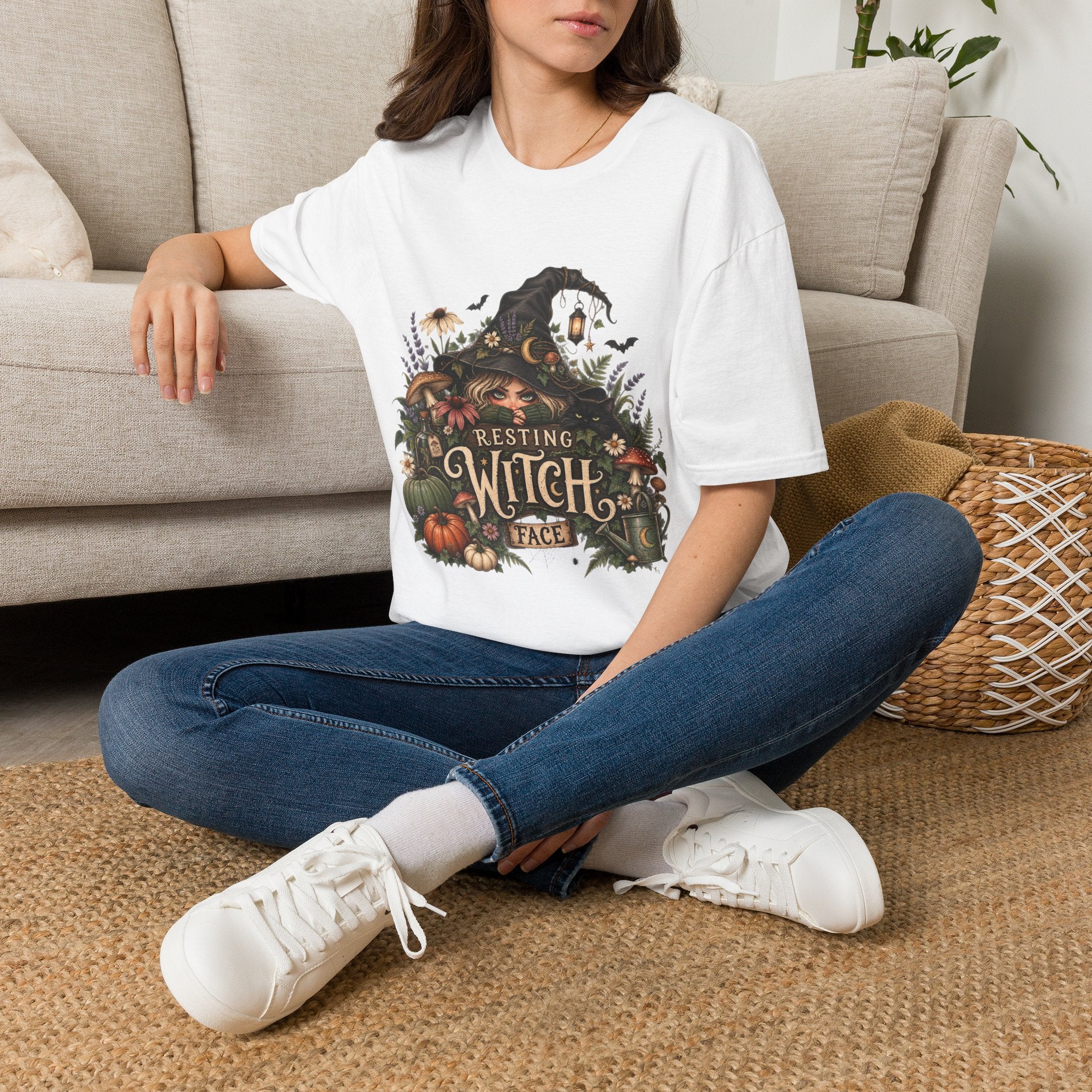 Witchy Halloween T-Shirt — “Resting Witch Face” Graphic Tee