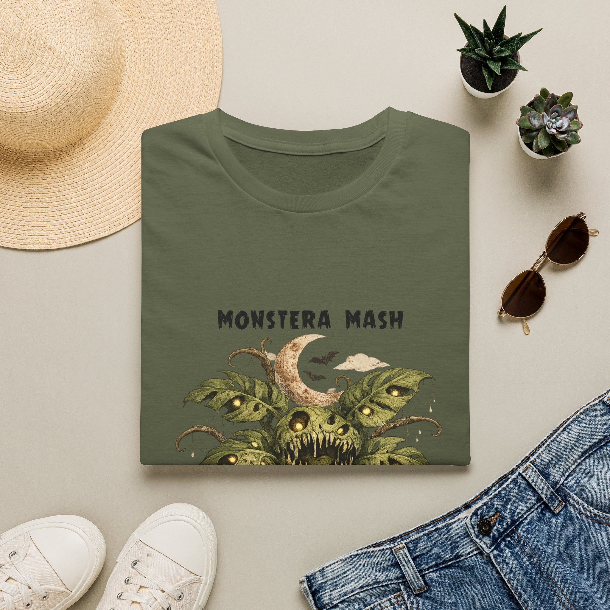 Monstera Mash T-Shirt — Cute Spooky Plant Monster Graphic Tee