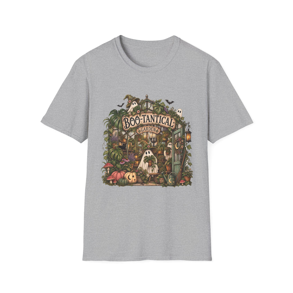 Boo-tanical Garden T-Shirt — Cute Halloween Ghosts & Haunted Greenhouse Tee