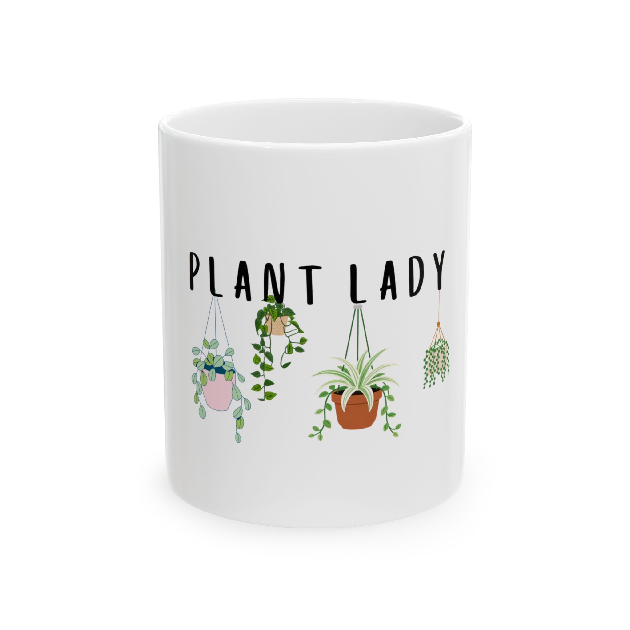 Plant Lady Ceramic Mug — Cute Hanging Plant Coffee Mug (11oz & 15oz)