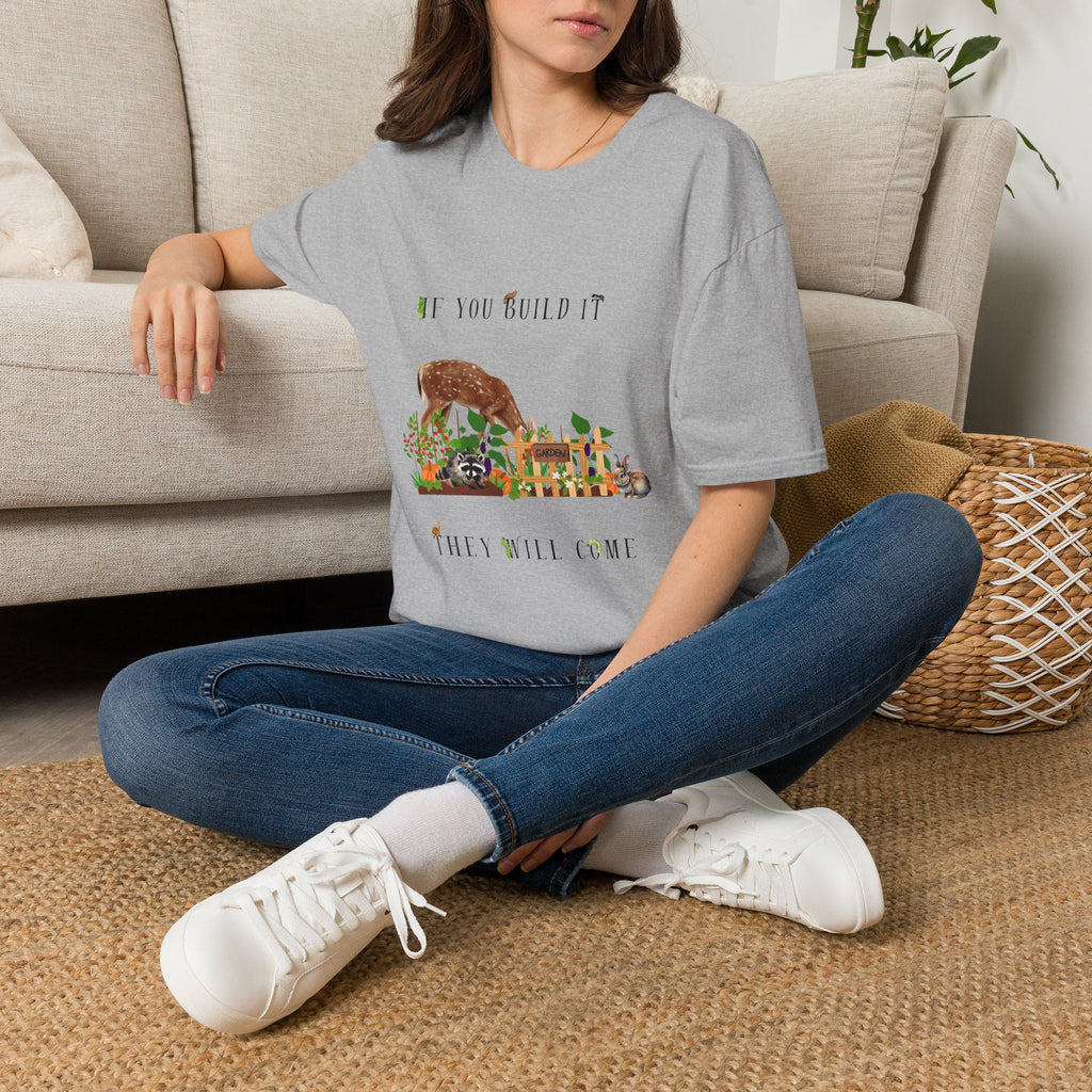 T‑Shirt — 'If You Build It They Will Come' Deer Garden Graphic Tee