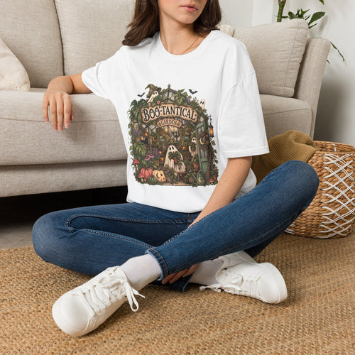 Boo-tanical Garden T-Shirt — Cute Halloween Ghosts & Haunted Greenhouse Tee