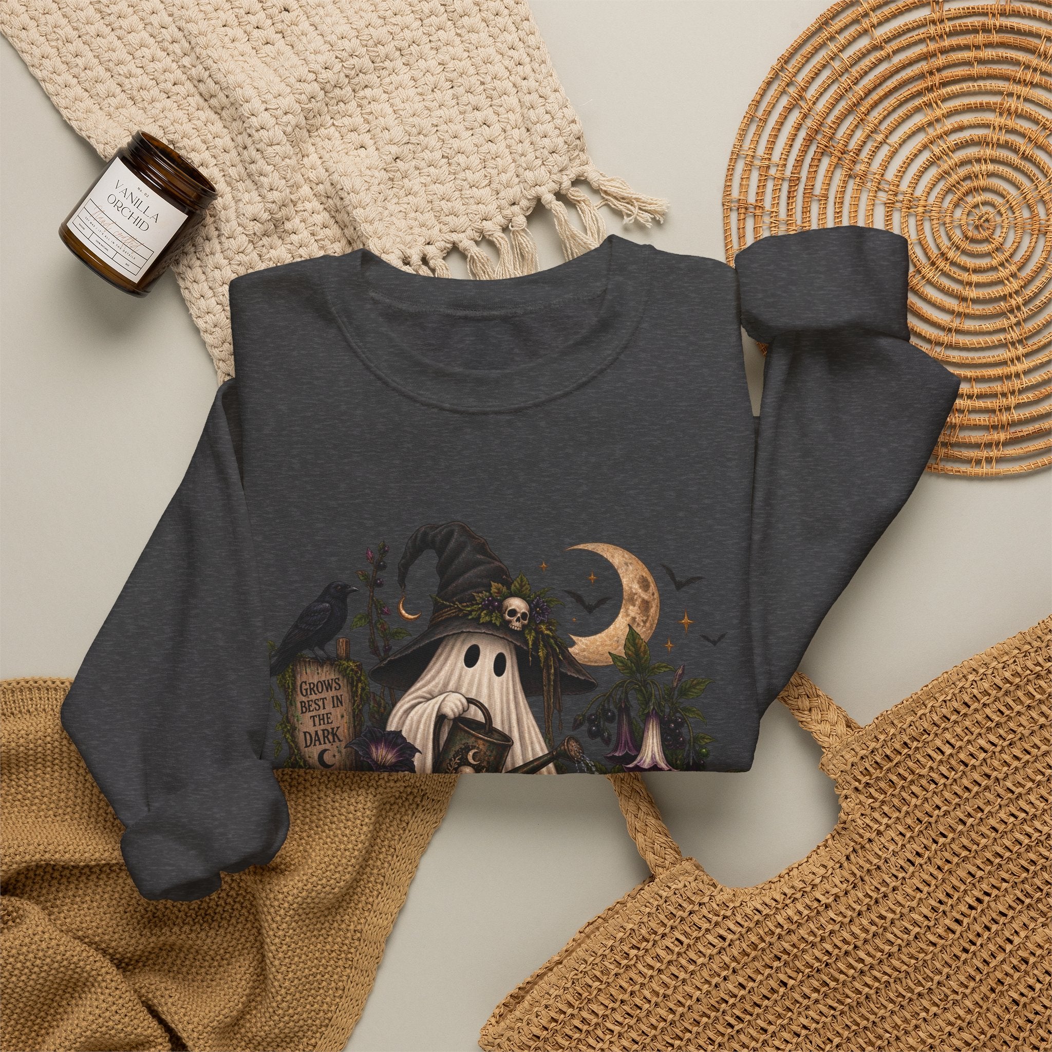 Halloween Haunted Cottage Sweatshirt – ‘Nightmare Hollow’ Spooky Fall Crewneck