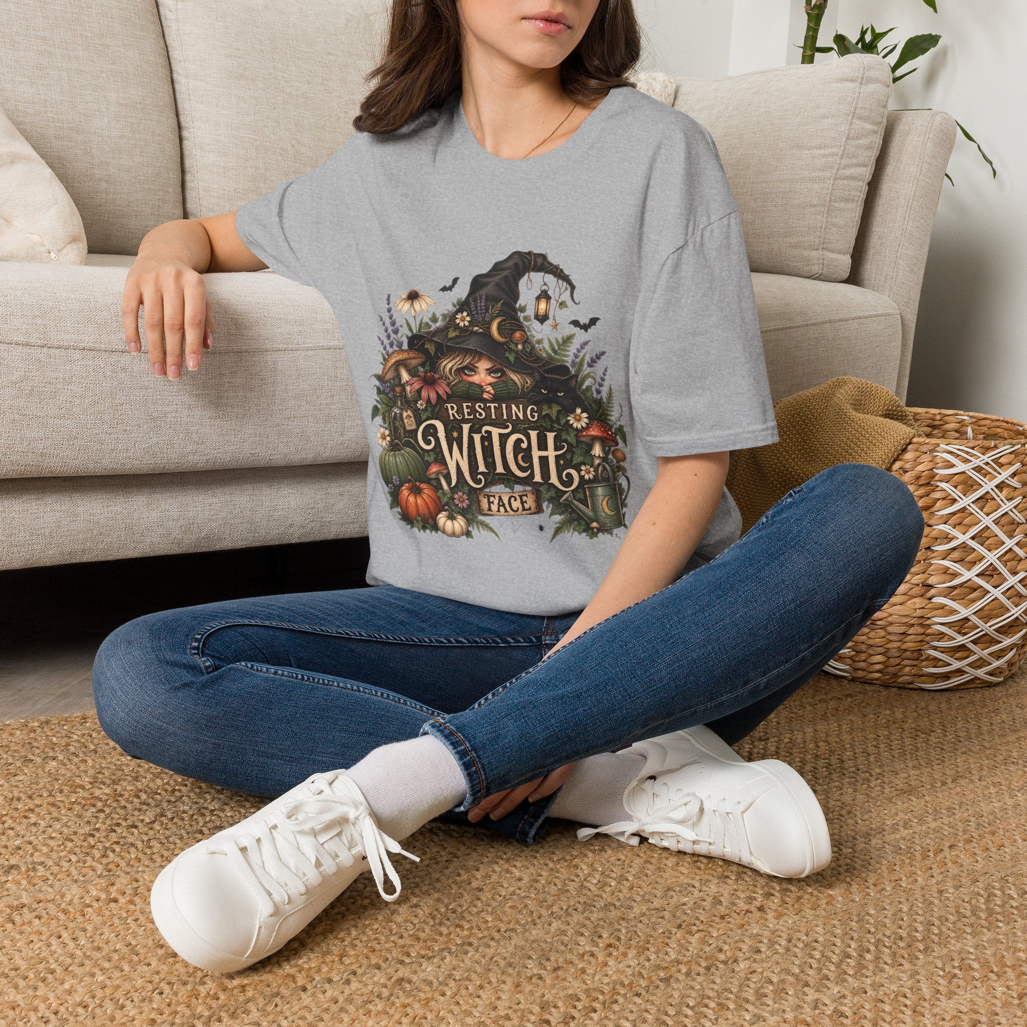 Witchy Halloween T-Shirt — “Resting Witch Face” Graphic Tee