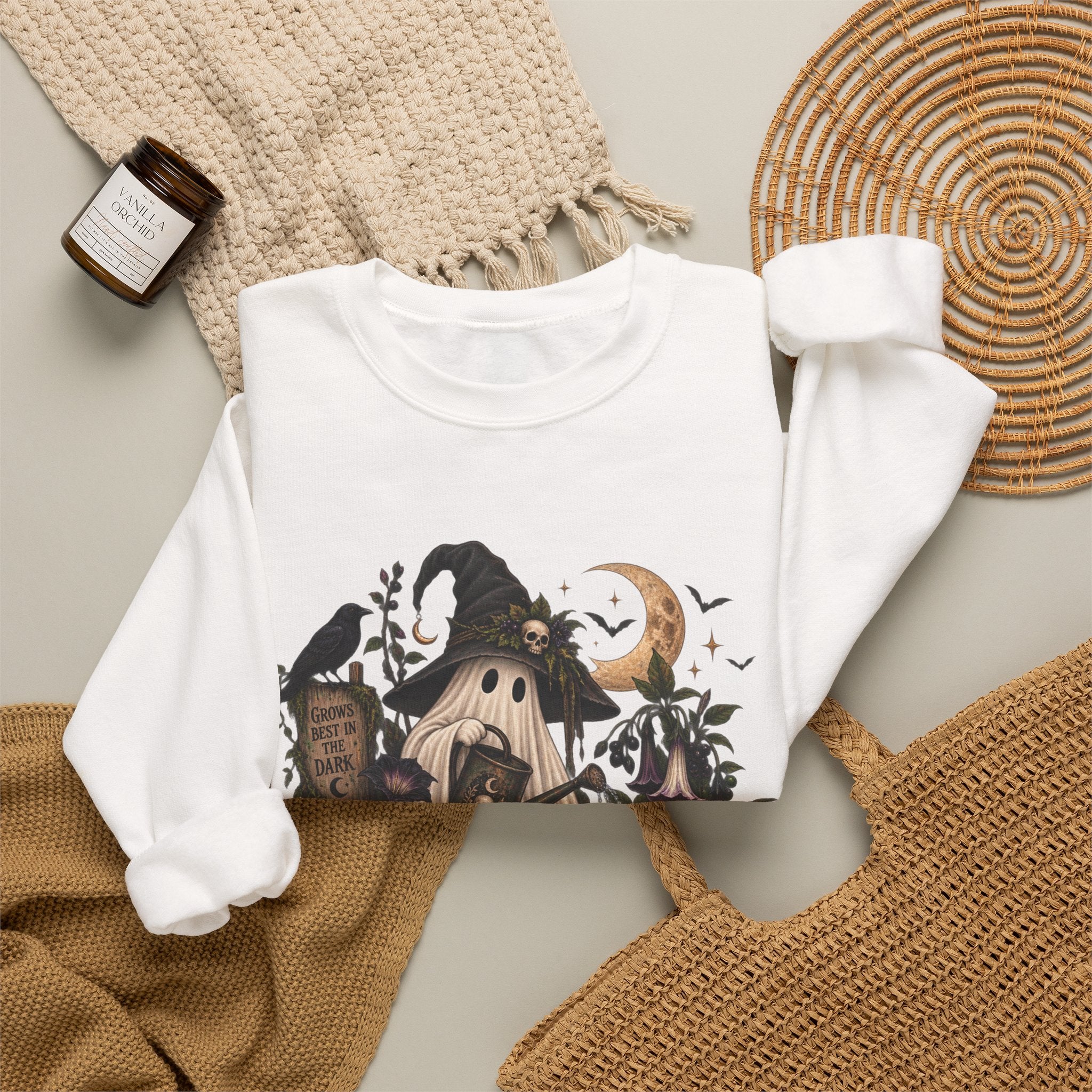 Halloween Haunted Cottage Sweatshirt – ‘Nightmare Hollow’ Spooky Fall Crewneck