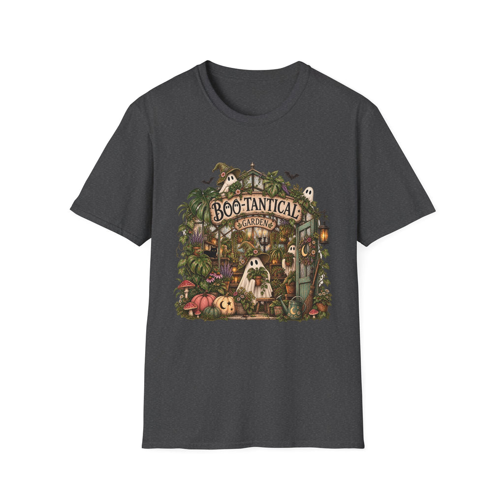 Boo-tanical Garden T-Shirt — Cute Halloween Ghosts & Haunted Greenhouse Tee