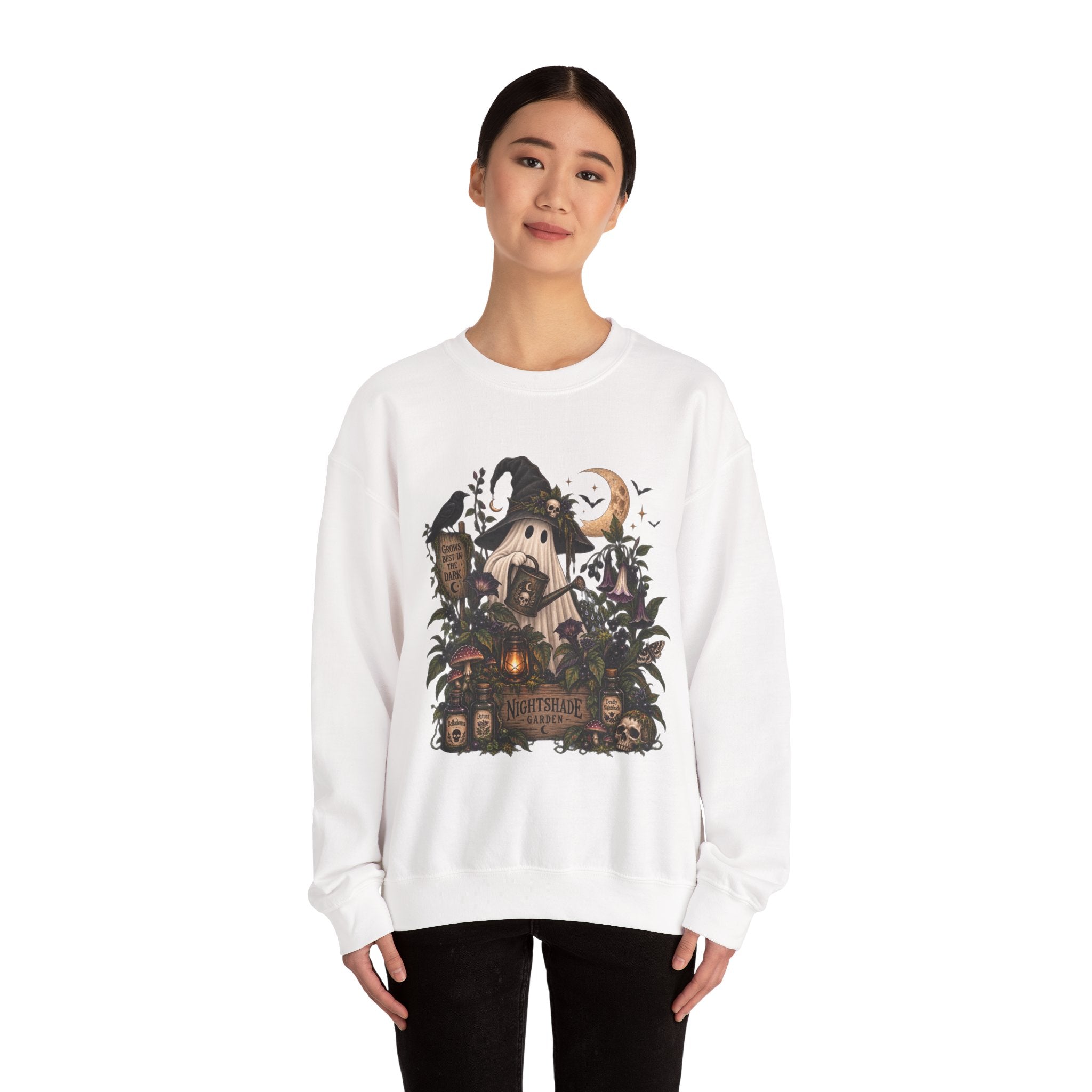 Halloween Haunted Cottage Sweatshirt – ‘Nightmare Hollow’ Spooky Fall Crewneck
