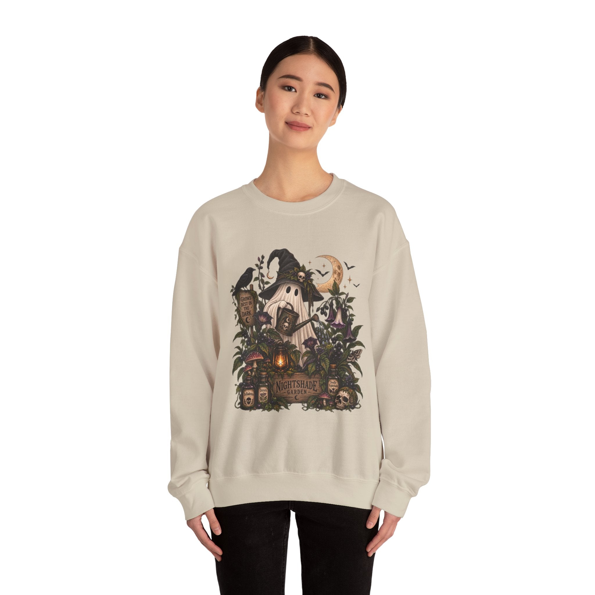 Halloween Haunted Cottage Sweatshirt – ‘Nightmare Hollow’ Spooky Fall Crewneck
