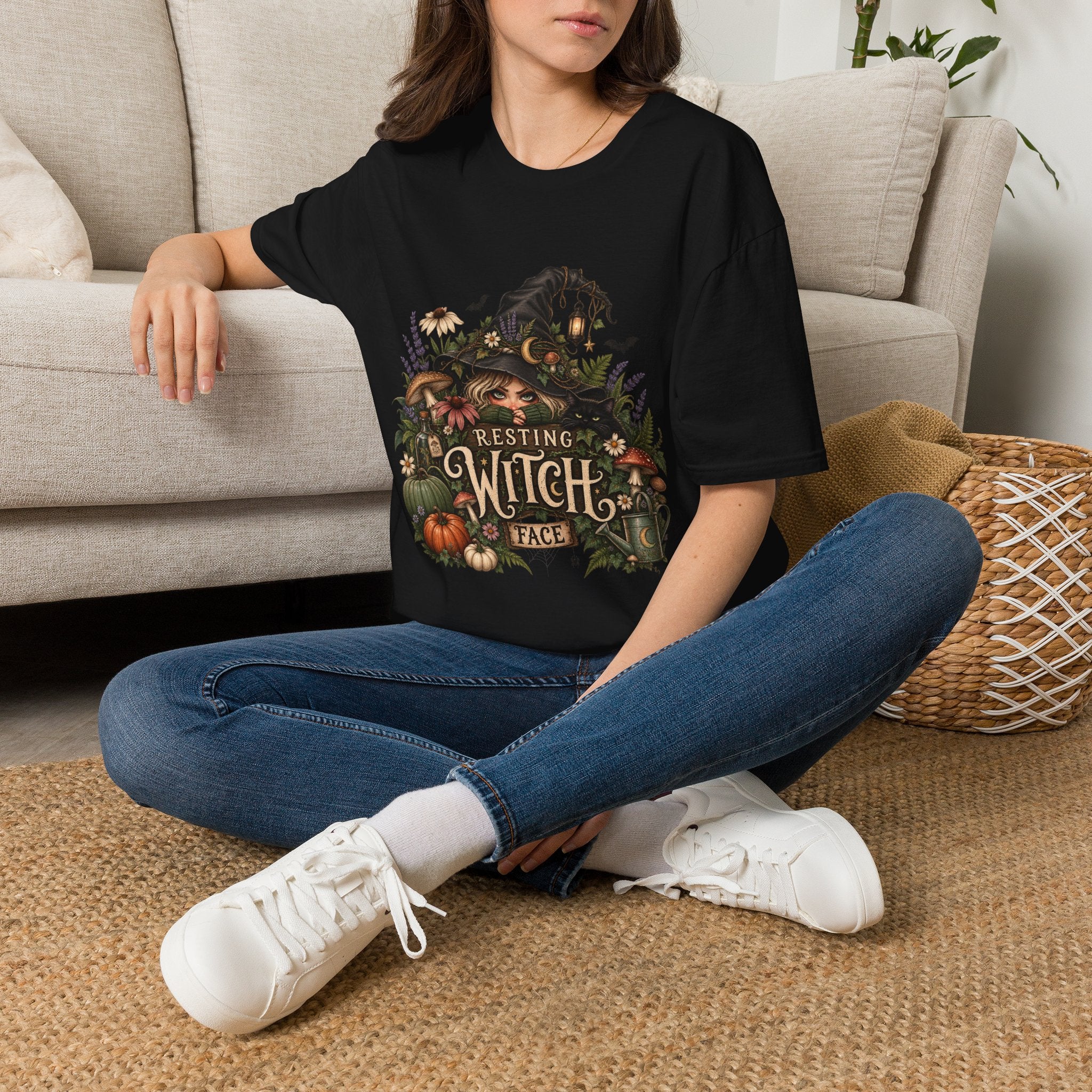 Witchy Halloween T-Shirt — “Resting Witch Face” Graphic Tee
