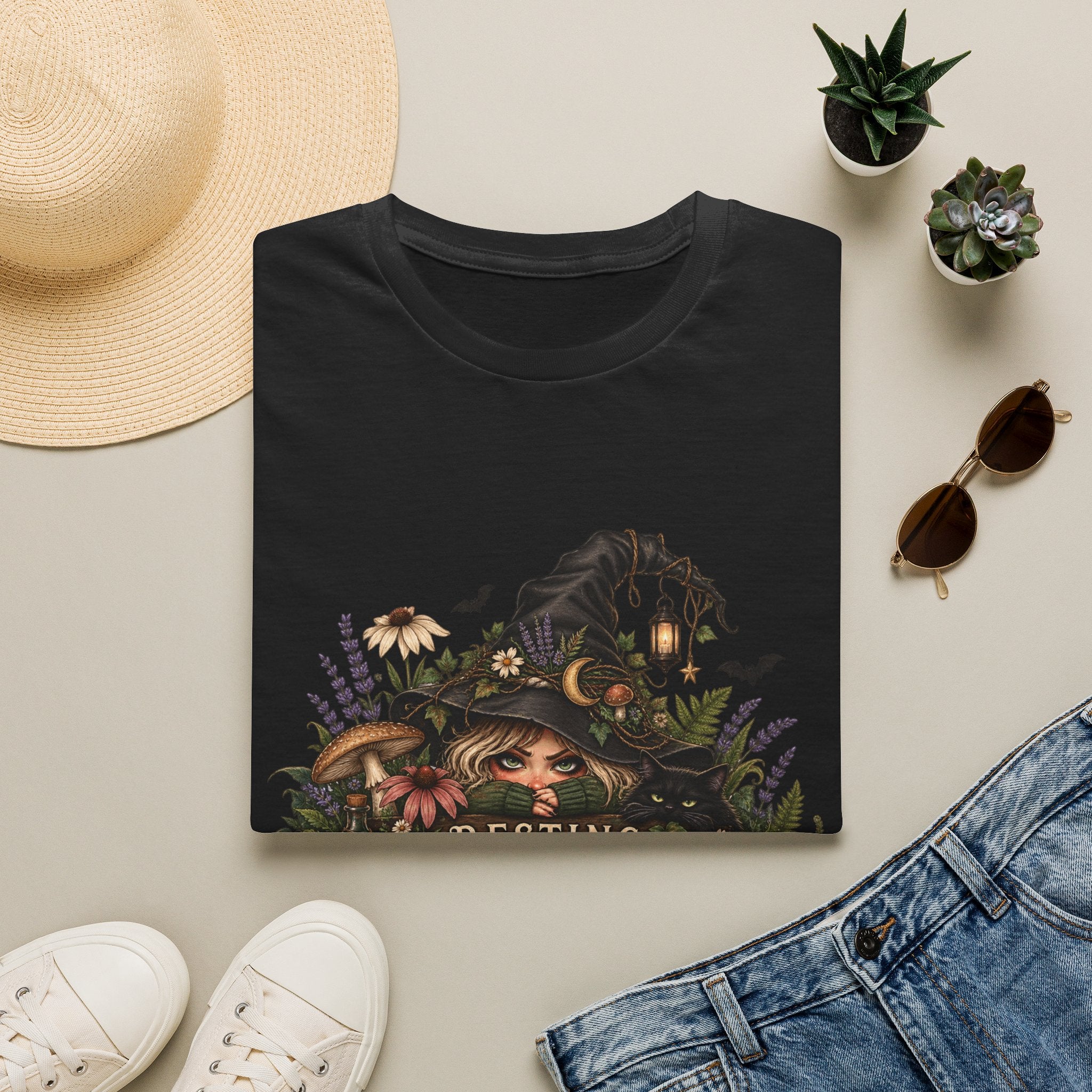 Witchy Halloween T-Shirt — “Resting Witch Face” Graphic Tee